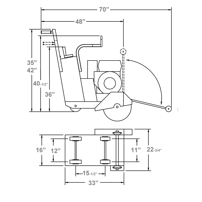 Core_Cut_CC1800XL_Medium_Walk_Behind_Saw_Dimensions