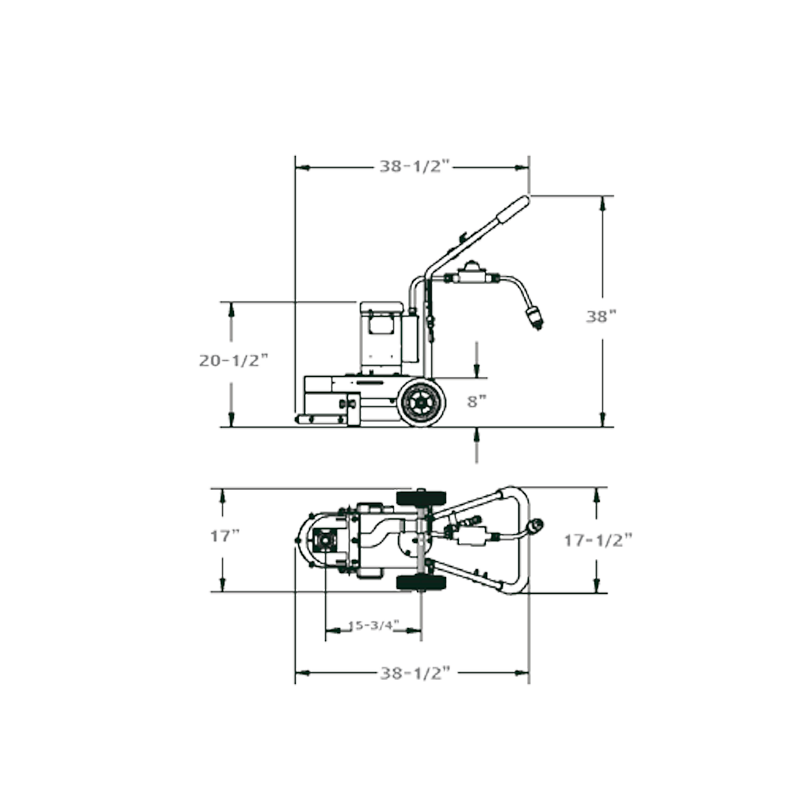 Core_Prep_CPG80E_Single_Head_Low_Profile_Electric_Floor_Grinder_Dimensions