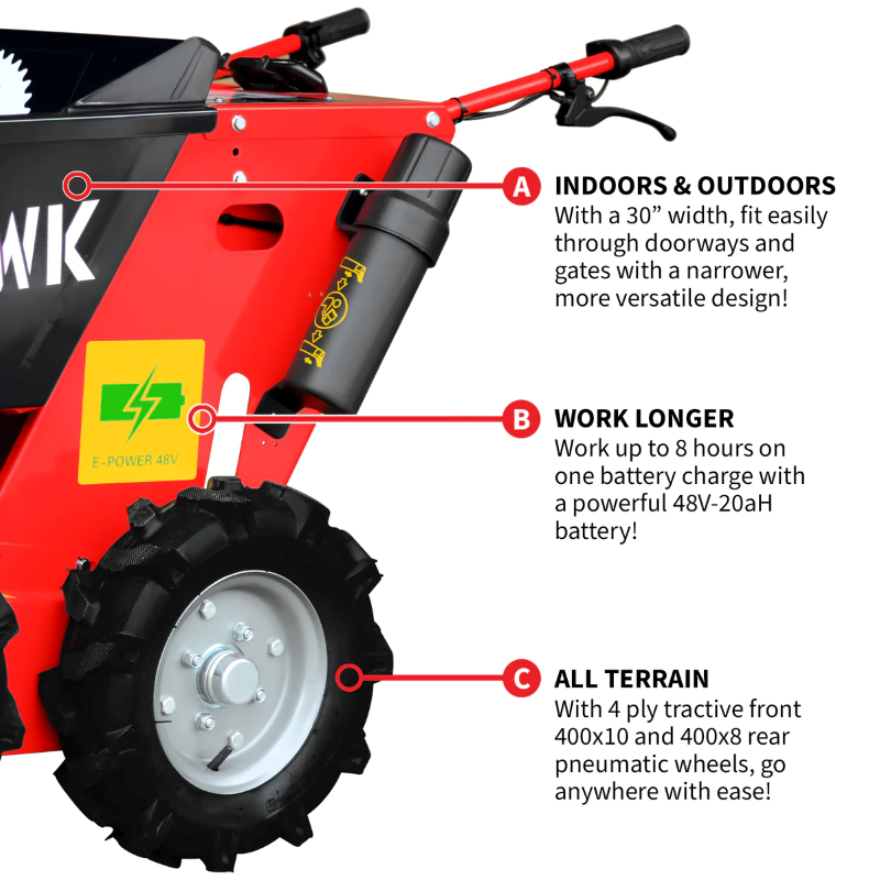 Tomahawk_Power_TBUGGY300e_30_inch_Electric_Power_Buggy_Wheel_Features