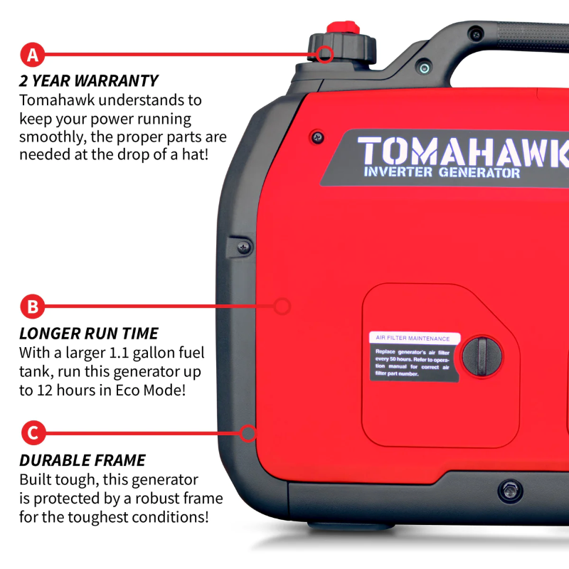 Tomahawk_Power_TG2000i_Gas_Powered_2000_Watt_Inverter_Generator_Info