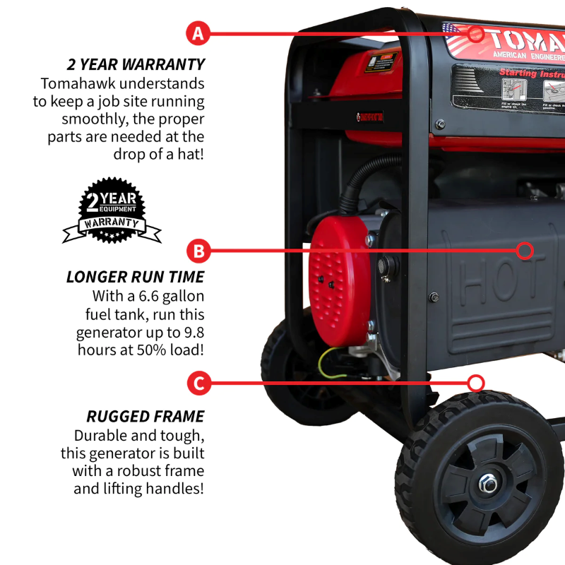 Tomahawk_Power_TG7000H_Honda_Gas_Powered_7000_Watt_Generator_Features