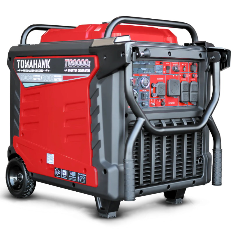 Tomahawk_Power_TG9000i_Gas_Powered_10500_Watt_Inverter_Generator_Close_Up_View