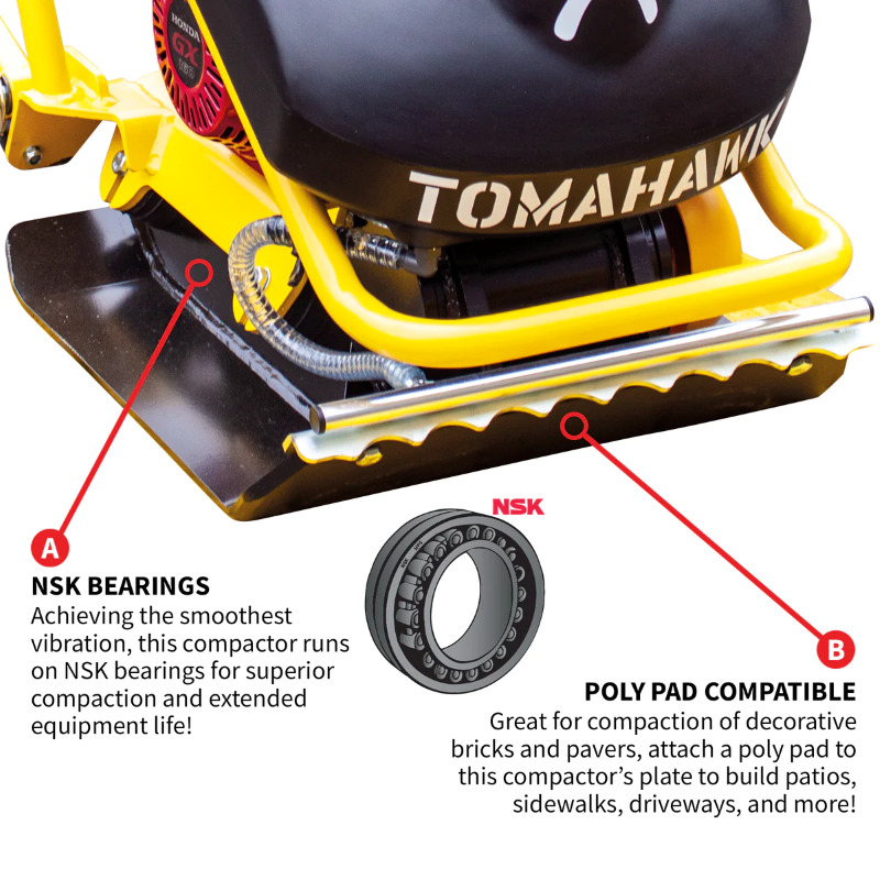 Tomahawk_Power_TPC90H_Plate_Compactor_with_5.5_HP_Honda_Engine_Bearing_Features