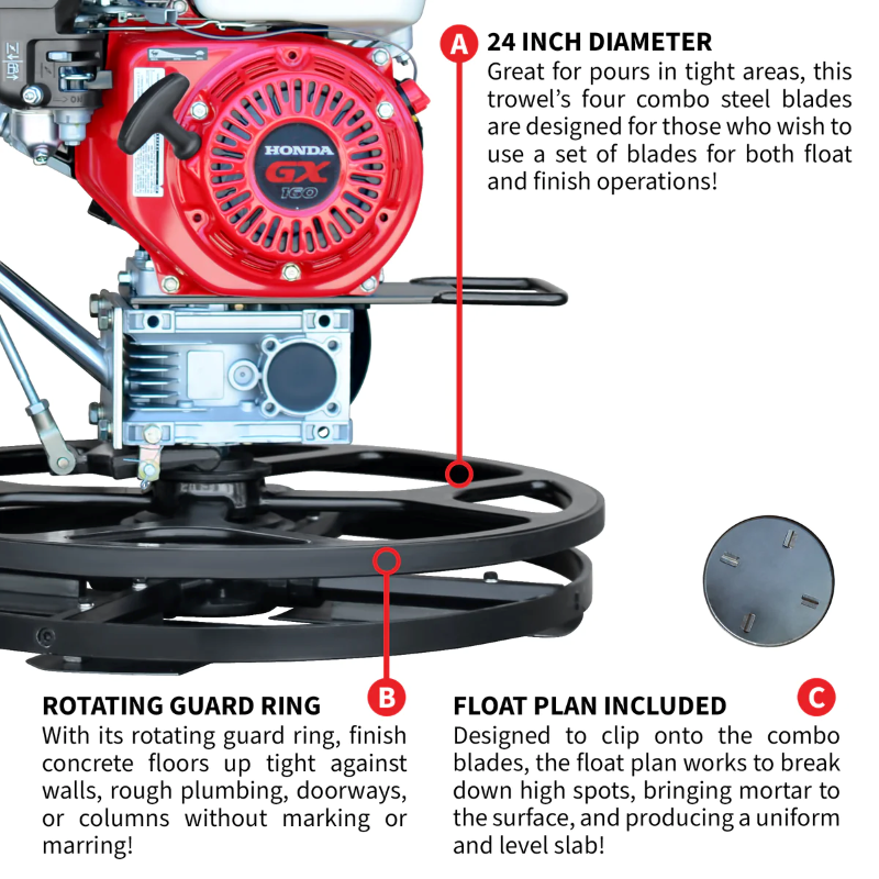 Tomahawk_Power_TPT24H_24_inch_Edging_Trowel_with_5.5_HP_Honda_Engine_Float_Pan_Features